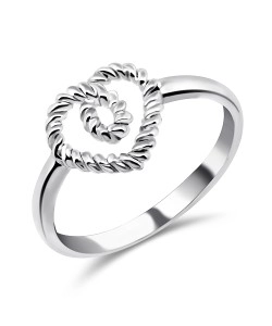 Twist Heart Silver Ring NSR-416